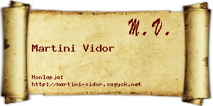 Martini Vidor névjegykártya